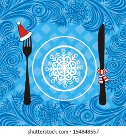 Christmas new year menu vector illustration