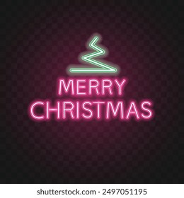 Christmas and New Year neon background.
