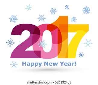 Christmas and New Year objects. Hand-drawn with ink. Vector illustration. Happy new year 2017 Text Design vector