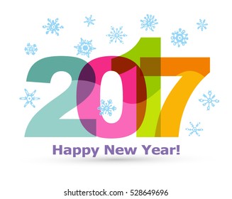 Christmas and New Year objects. Hand-drawn with ink. Vector illustration. Happy new year 2017 Text Design vector