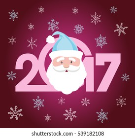 Christmas and New Year objects. Hand-drawn with ink. Vector illustration. Happy new year 2017 Text Design vector