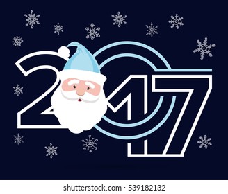 Christmas and New Year objects. Hand-drawn with ink. Vector illustration. Happy new year 2017 Text Design vector