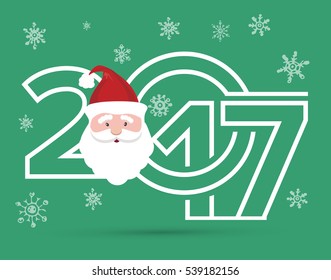 Christmas and New Year objects. Hand-drawn with ink. Vector illustration. Happy new year 2017 Text Design vector