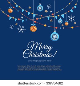 Christmas New Year  party garlands background