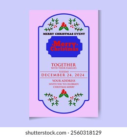 Christmas New Year party template Flyer for social media post advertisement Christmas