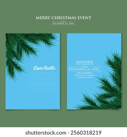 Christmas New Year party template Flyer for social media post advertisement Christmas