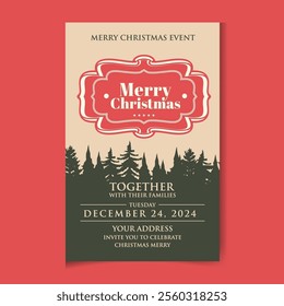 Christmas New Year party template Flyer for social media post advertisement Christmas