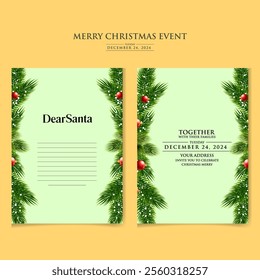 Christmas New Year party template Flyer for social media post advertisement Christmas
