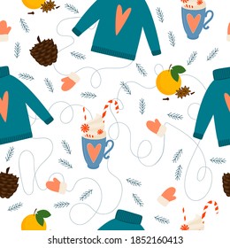 Weihnachts- und Neujahrsmuster-Hintergrund. WeihnachtenUmhüllung Papier Vorlage, Neujahr Textilien, Weihnachtsheim Dekor. 