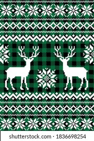 Christmas and New Year pattern at Buffalo Plaid. Festive background for design and print esp