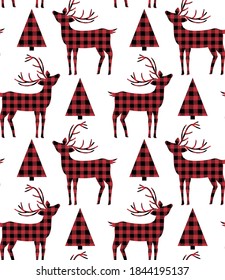 Christmas and New Year pattern at Buffalo Plaid. Festive background for design and print esp