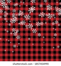 Christmas and New Year pattern at Buffalo Plaid. Festive background for design and print esp10