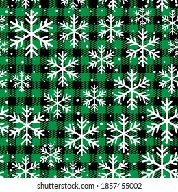 Christmas and New Year pattern at Buffalo Plaid. Festive background for design and print esp10