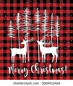 Christmas and New Year pattern at Buffalo Plaid. Festive background for design and print esp10