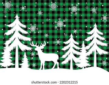 Christmas and New Year pattern at Buffalo Plaid. Festive background for design and print