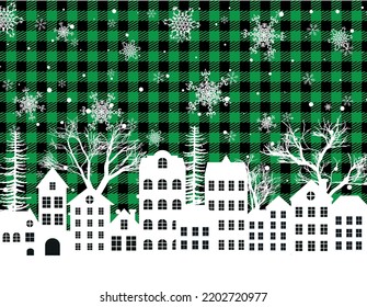 Christmas and New Year pattern at Buffalo Plaid. Festive background for design and print