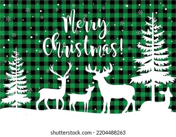 Christmas and New Year pattern at Buffalo Plaid. Festive background for design and print