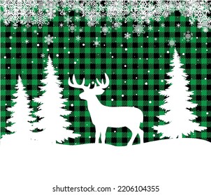 Christmas and New Year pattern at Buffalo Plaid. Festive background for design and print