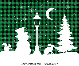 Christmas and New Year pattern at Buffalo Plaid. Festive background for design and print