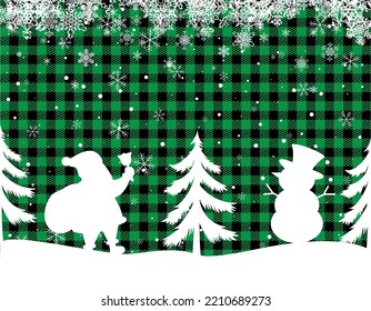 Christmas and New Year pattern at Buffalo Plaid. Festive background for design and print