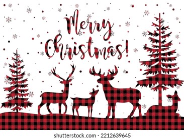 Christmas and New Year pattern at Buffalo Plaid. Festive background for design and print