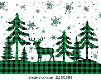 Christmas and New Year pattern at Buffalo Plaid. Festive background for design and print