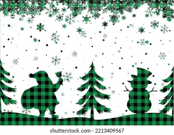 Christmas and New Year pattern at Buffalo Plaid. Festive background for design and print
