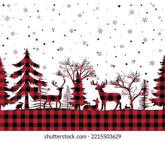 Christmas and New Year pattern at Buffalo Plaid. Festive background for design and print