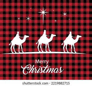 Christmas and New Year pattern at Buffalo Plaid. Festive background for design and print