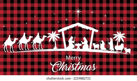Patrón de Navidad y Año Nuevo en Buffalo Plaid. Fondo festivo para diseño e impresión