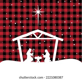 Christmas and New Year pattern at Buffalo Plaid. Festive background for design and print