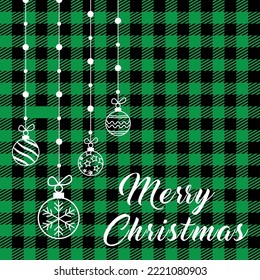 Christmas and New Year pattern at Buffalo Plaid. Festive background for design and print