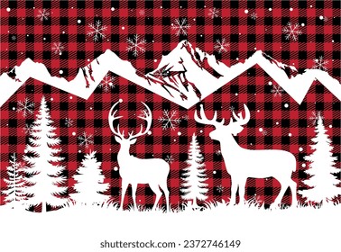 Christmas and New Year pattern at Buffalo Plaid. Festive background for design and print