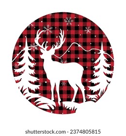 Patrón de Navidad y Año Nuevo en Buffalo Plaid. Fondo festivo para diseño e impresión