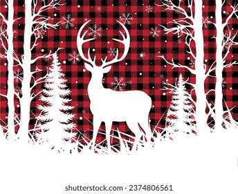Christmas and New Year pattern at Buffalo Plaid. Festive background for design and print