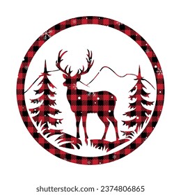 Patrón de Navidad y Año Nuevo en Buffalo Plaid. Fondo festivo para diseño e impresión