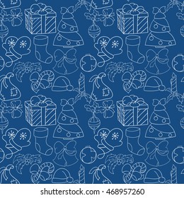 Christmas and New Year pattern can be used for wallpaper, website background, wrapping paper