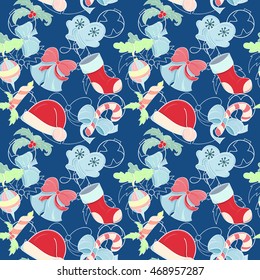 Christmas and New Year pattern can be used for wallpaper, website background, wrapping paper