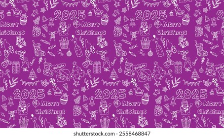 Christmas and New Year Pattern | Elegant Festive Purple Design