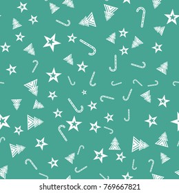 christmas new year pattern hand drawn