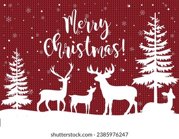 Christmas and New Year pattern knitted Plaid. Festive background for design and print