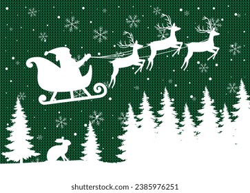 Christmas and New Year pattern knitted Plaid. Festive background for design and print