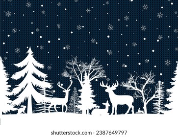 Christmas and New Year pattern knitted Plaid. Festive background for design and print