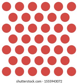 Christmas and new year pattern polka dots. Template background in red and white polka dots . Seamless fabric texture. Vector illustration