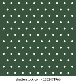 Christmas and new year pattern polka dots. Template background in green and white polka dots . Seamless fabric texture. Vector illustration