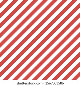 Christmas and new year pattern of repetitive slanting strips of white and rad color. White and red vertical stripes background. Seamless texture background. Vector illustration