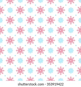 Christmas And New Year Pattern - Snowflake vector pattern. Vector Illustration. Xmas card