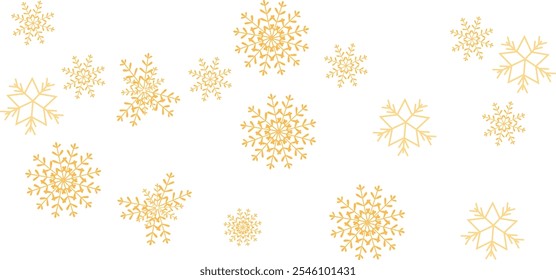 Navidades y patrón de año nuevo de copos de nieve en el estilo de superposición de hoja de oro. Efecto de decoración navideña de Navidades alegres. Patrón sin costuras de copo de nieve dorado.
