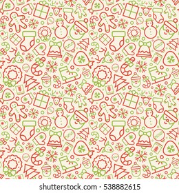 Christmas and New Year pattern for wrapping paper.