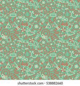 Christmas and New Year pattern for wrapping paper.